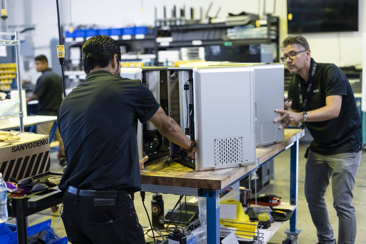 Nexa3D's tweet photo. Brand new XiPs coming off the production line and soon to be on their way to their permanent homes. Are you one of the lucky recipients? 🎁
#desktop3dprinter #ultrafast #3dprinting #XiPit https://t.co/WOjlXTm3TR