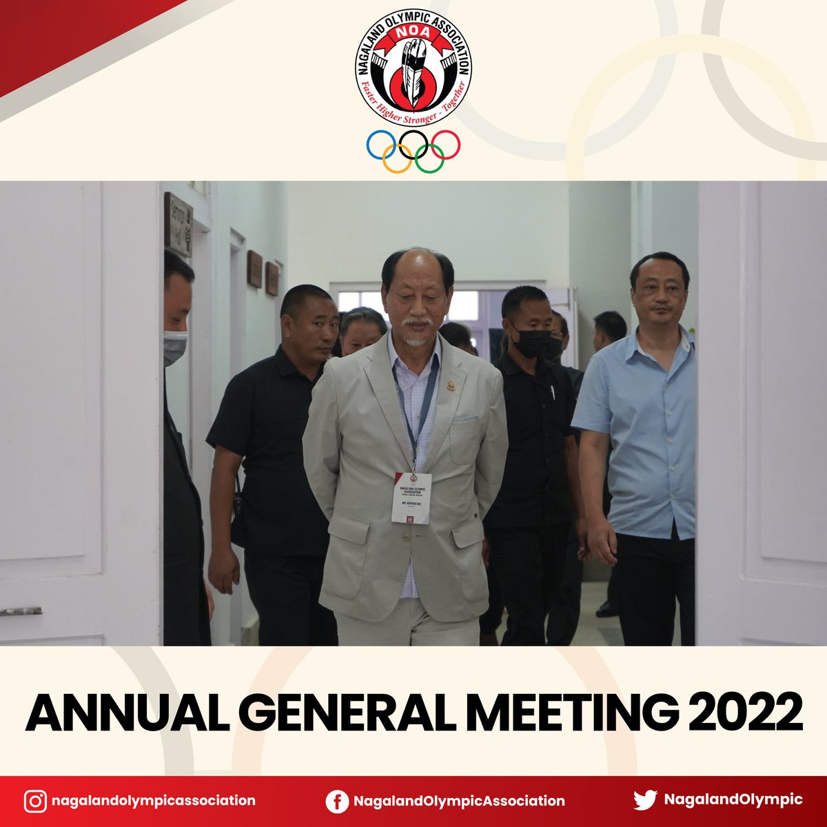 The Annual General Meeting was held today at the NOA office, which was presided over by Shri Neiphiu Rio, Hon'ble Chief Minister, Nagaland and President of the Nagaland olympic association. 
 🏢: NOA Office Complex
Date: 8th July, 2022.
#kohima #togetherforapeacefulworld