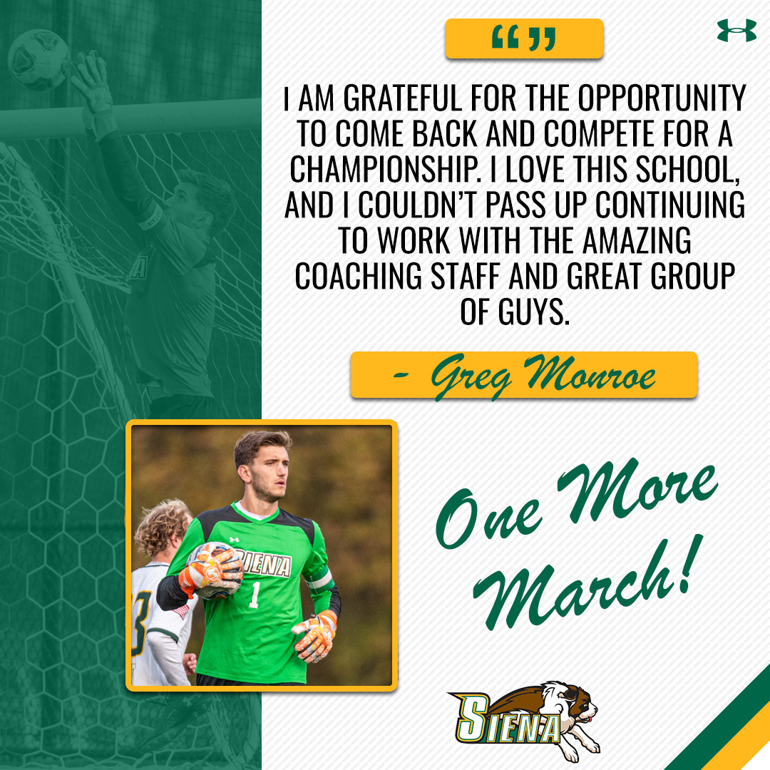 SienaSoccer's tweet photo. One More March 🐾⚽️

@gregorymmonroe5 and Antonio Linge are back with the #SienaSaints in search of a 🏆 in 2⃣0⃣2⃣2⃣ ‼️

#MarchOn https://t.co/0CRNR3qiXj
