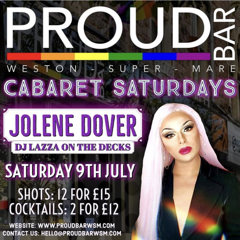 The weekend starts now! 🤩

💖CABARET SATURDAY💖
Jolene Dover graces the stage at 10PM
Join DJ Lazza for camp anthems 9PM-2AM

We are open from 5PM! Why not get the night going with some Happy Hour drinks? ✨😋

⏰5 - 8PM⏰
🍸2 for 1 Cocktails
🍻£1 off ALL Spirits and Draught