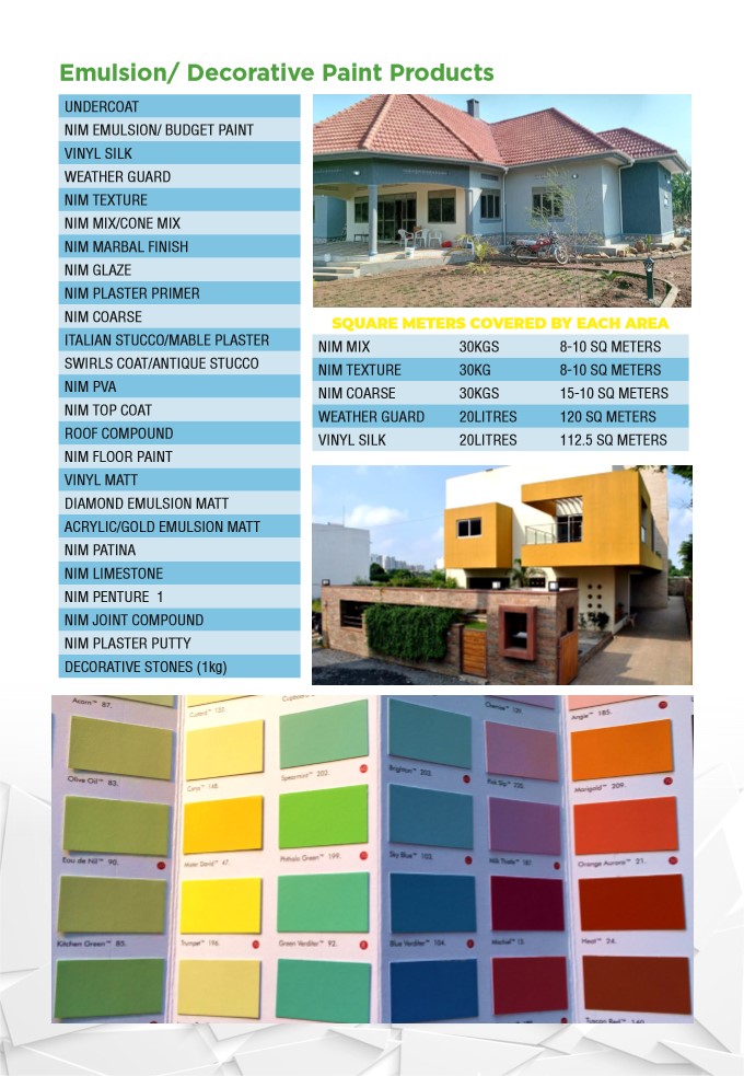 NimPaints's tweet photo. About our product list.
we manufacture distribute and apply both emulsion and decorative paint products in Uganda. https://t.co/f3hayBZZ6w