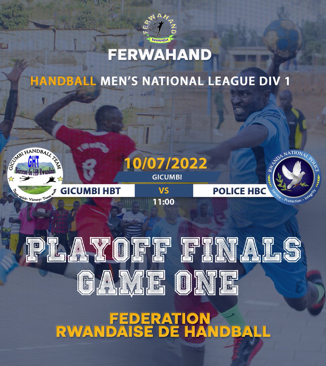 Tuyipas's tweet photo. The Finals towards the trophy #NationalChampionship2022.
@GicumbiT is playing with @policehandball
You are all welcome

#Handballourchoice https://t.co/AE4mz8tKbk