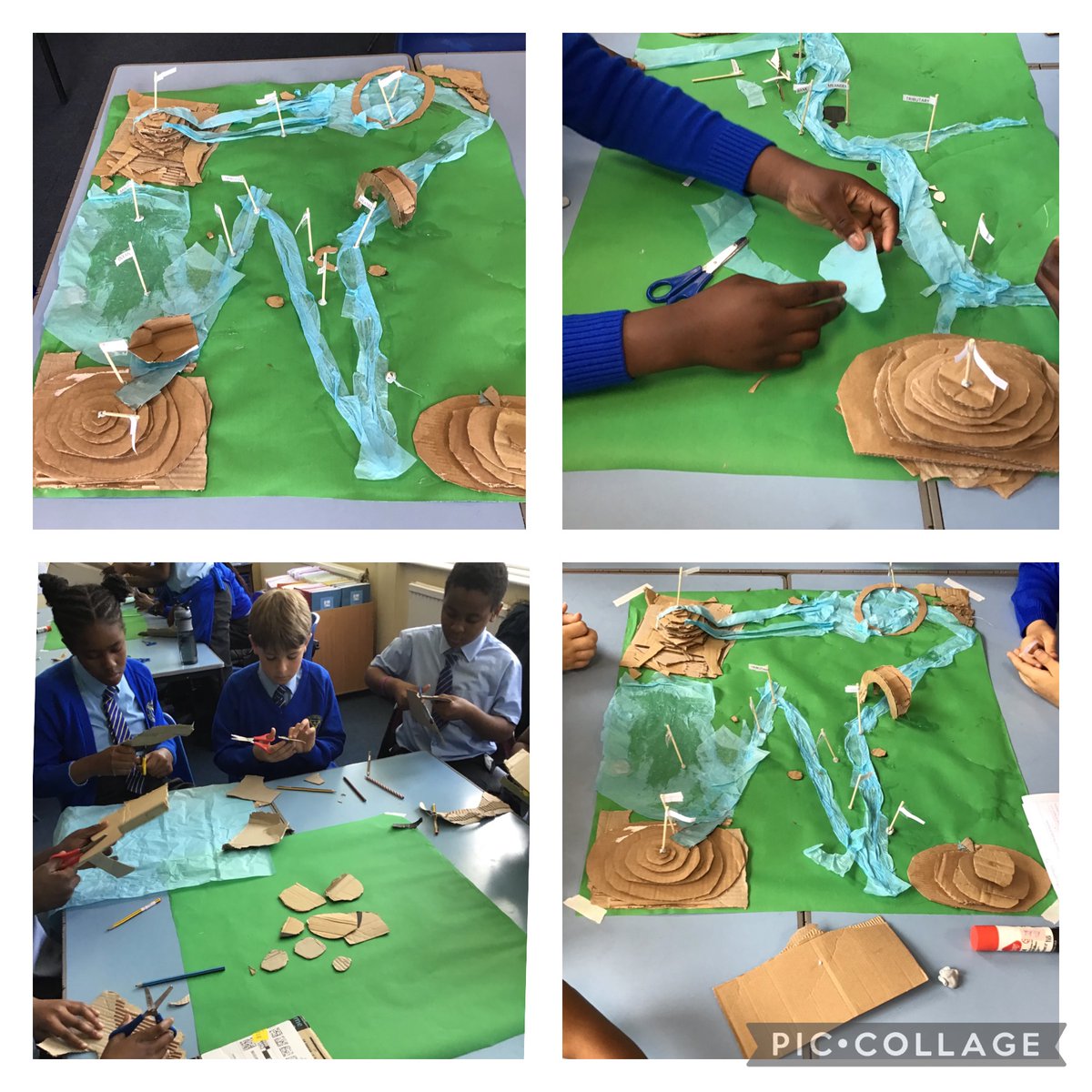 As a follow up to their river trip, Year 5 made their own river models and labelled the different features of rivers.