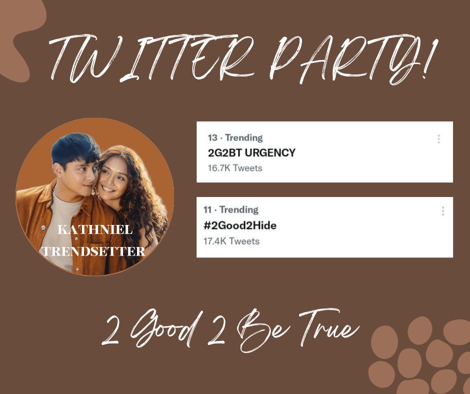 KN_Trendsetter's tweet photo. As of now! We are currently trending at 11th and 13th spot nationwide! Thankyou everyone, see you again tomorrow!
2G2BT URGENCY
#2Good2Hide https://t.co/o53nYAuNsf