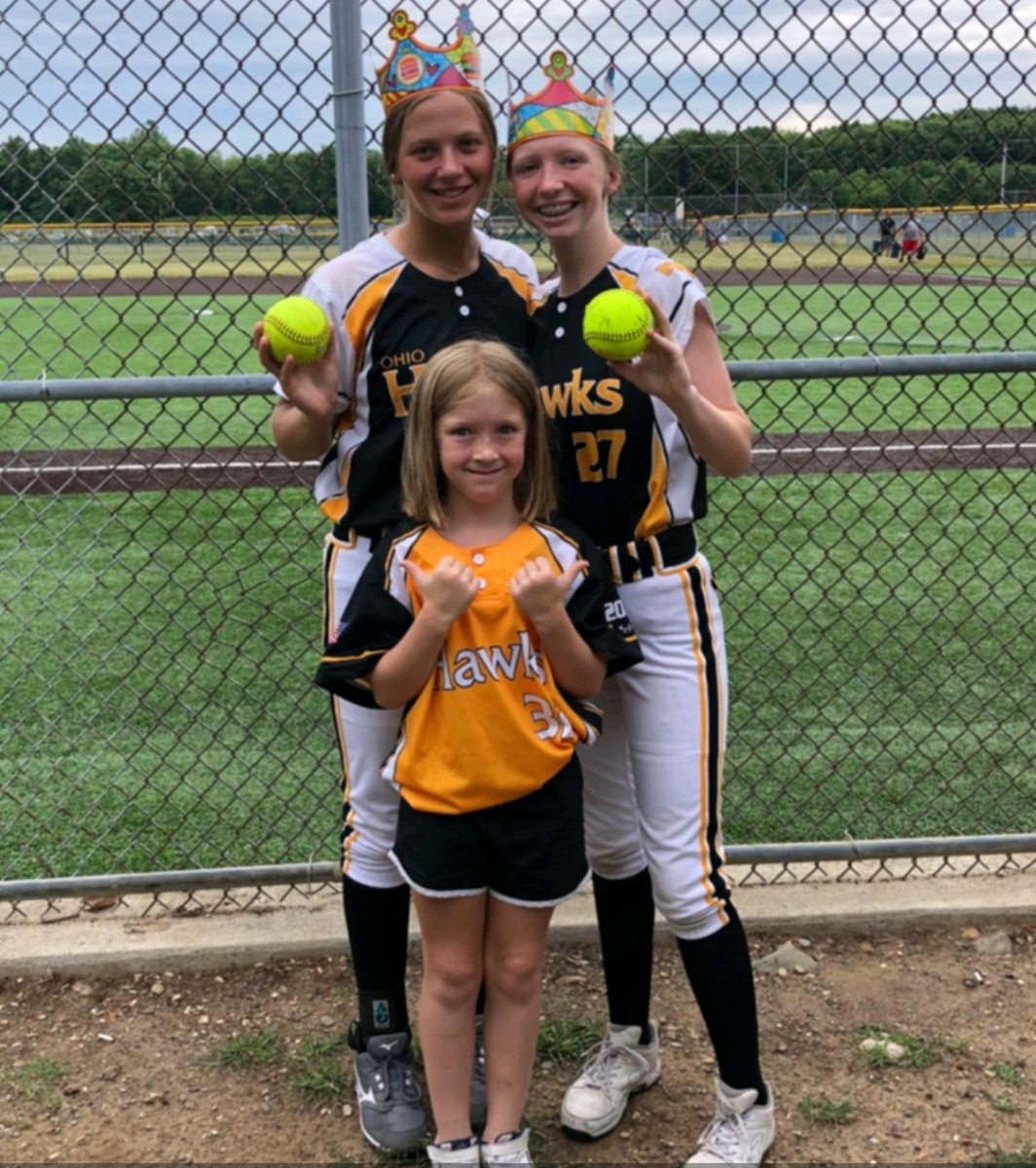 2024 <a href="/scylea_zolman/">Scylea Zolman</a> and 2024 <a href="/hannaheeliz/">Hannah Miller</a> with 3 and 2 run home runs in our opener at Recruitfest.