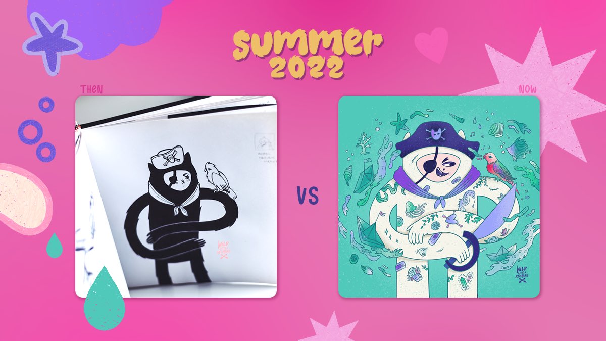 I started new series on Instagram #summerillustrations 🏝😊 What do you think about refreshed version of one of my old illustration 😊? 

#summervibes #pirate #PiratesoftheCaribbean #illustration #Illustrator #summerart #sketchvsdigital #procreate #procreateart