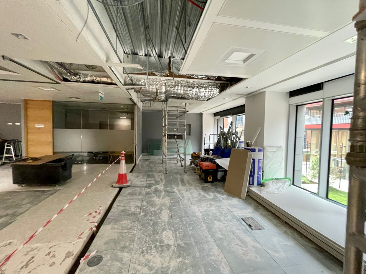 Logic_PM's tweet photo. Effective progress is being made in Salford Manchester. We are very proud to be a part of this project working closely with one of our valued key clients, stay tuned to see this office transform. 
#Manchester #Office #construction #projectmanagment #progress #backtowork https://t.co/aZ8A2j8Jax
