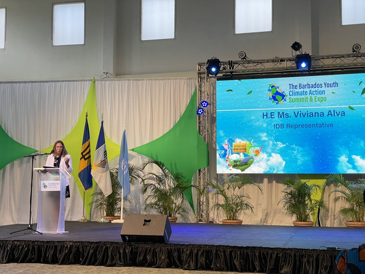 jdohertybigara's tweet photo. #Youth Delivering at the @bycasexpo246 @vivianaalvahart underlined the motto for less talk and more action. @the_IDB has prioritized #ClimateChange in its #Vision2025 and will make its portfolio #ParisAligned by 2023 #ActionNow https://t.co/bmC9Vqs9Tn