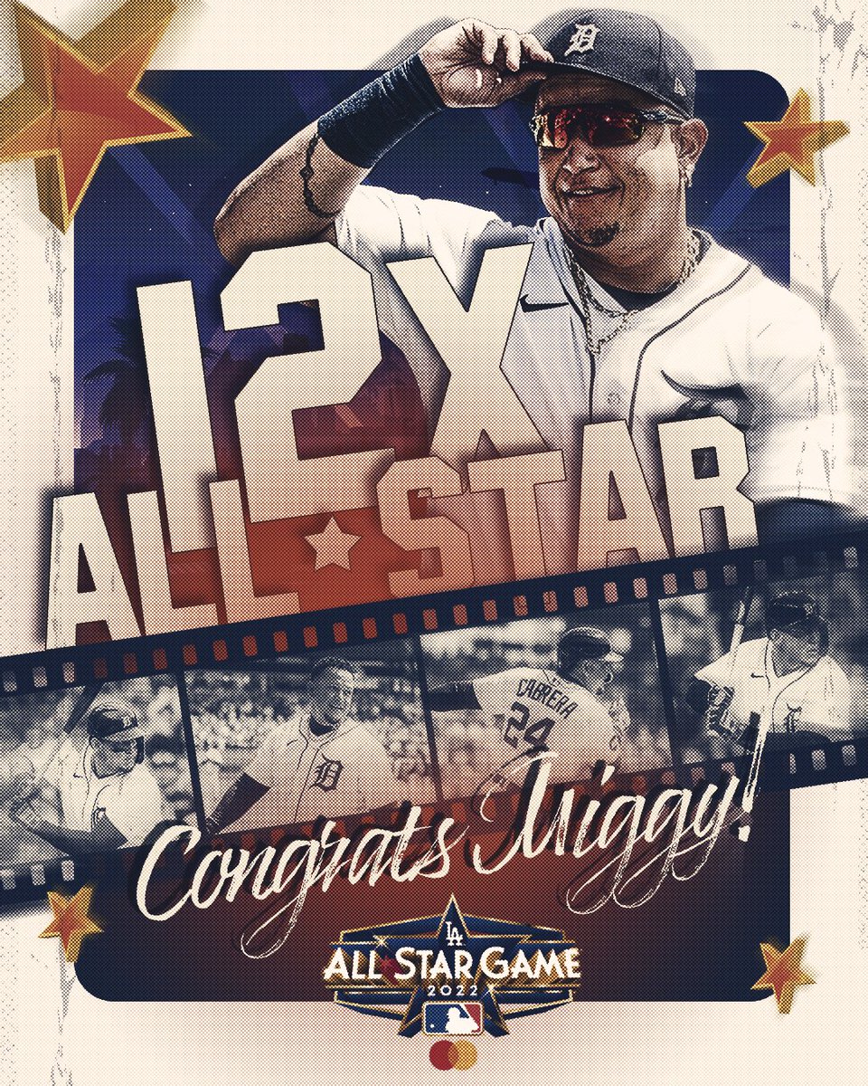 3,000 hits, 600 doubles, 500 home runs and now his 12th All Star appearance.

Miguel Cabrera has been selected to the American League All-Star team by Commissioner Rob Manfred for his accomplishments as one of the greatest hitters in baseball history.