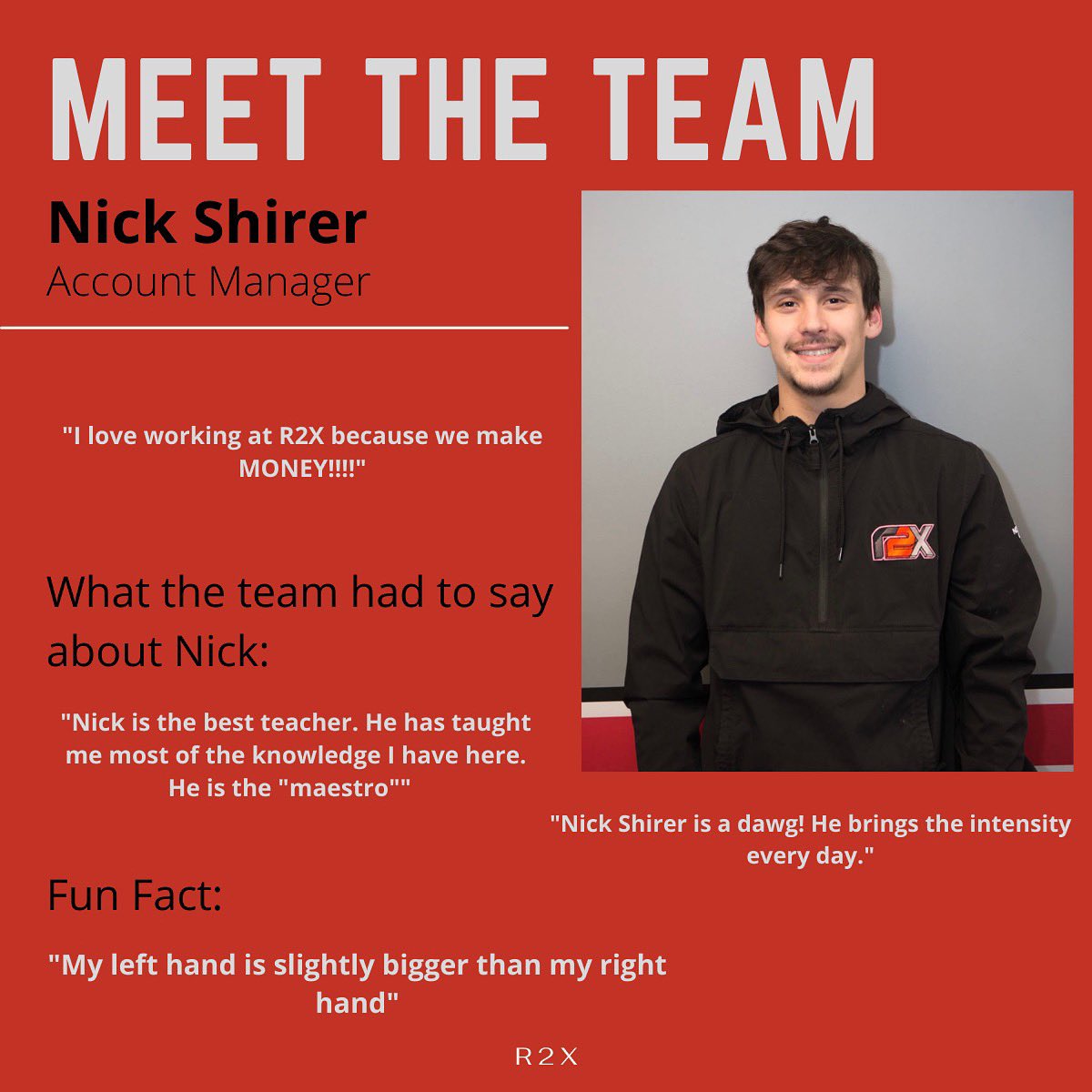 Meet Nick Shirer! 

#meettheteam #Ready2xecute #R2X #r2xindy #r2xindianapolis #indianapolis #hiringindy #freight #logistics #supplychain #broker #shipments