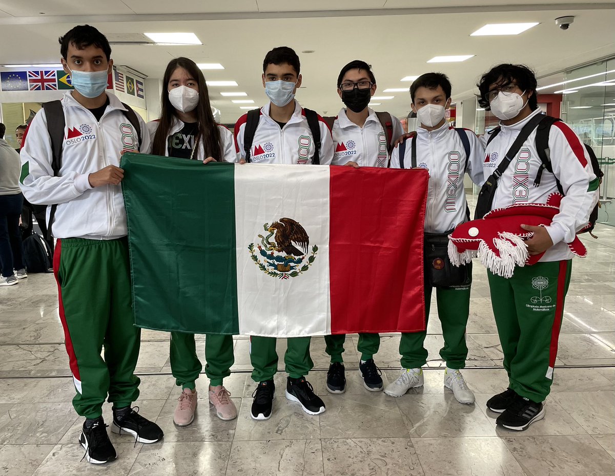 CDMXOMM's tweet image. Rumbo a Oslo, Noruega. México en la 63 Olimpiada Internacional de Matemáticas. ¡Vamos, México! #SomosOlímpicos @ommtw @smm_mx #IMO2022