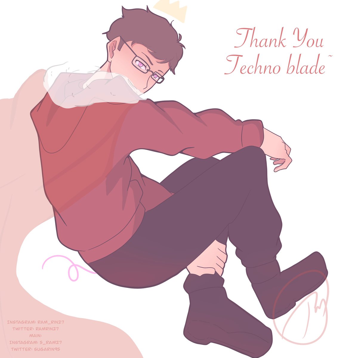 RAMRin27's tweet photo. Thank you technoblade for everything really. I’m glad my sister shows me your videos and you end up becoming my favorite Minecraft streamer~ 💕 #technobladeneverdies #technofanart #TechnobladeRIP https://t.co/EcHZ2lRfx2