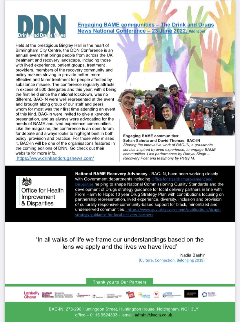 BAC_IN's tweet photo. #FightForRecovery is on many fronts. #ThereIsAnotherWay #ShadesOfRecovery #ImJit @DDNMagazine @davehigham70 #LEROs @CollegeofLEROs #addictionrecovery @DanCardenMP @DameCarolBlack @OHID @ThisisSuzKelly @In_to_recovery
BAC-IN Newsletter July 22
https://t.co/6GKghYsrct https://t.co/8VmI69vujT