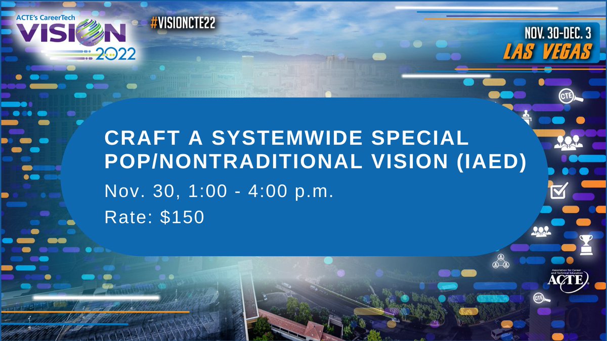 actecareertech's tweet photo. Join us before the conference gets started with this engaging workshop! Gain insights on why it is important to focus on the recruitment and retention of special populations/nontraditional students and leave with a clear implementation strategy. https://t.co/nT6iq6BM0E https://t.co/0gCsdwzHZE