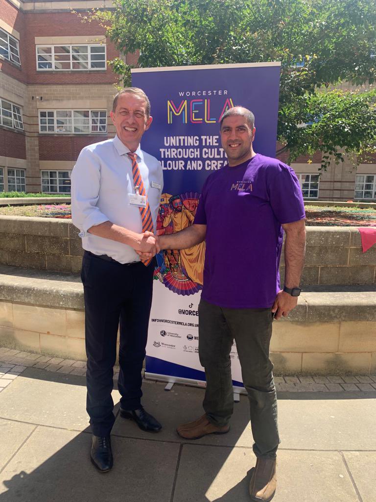 Thank you to <a href="/HSWorcs/">High Sheriff of Worcestershire</a> <a href="/WalkerWorcester/">Robin Walker</a> <a href="/Mbayliss14/">Marc Bayliss</a> for attending the <a href="/WorcesterMela/">Worcester Mela</a> Art installation Launch today at the <a href="/WorcsAcuteNHS/">Worcestershire Acute NHS</a>  Worcester. Grateful to @M_J_Hopkins &amp; the team in working with us &amp; for accepting this small gift 🎁 in commemoration &amp; appreciation of the NHS