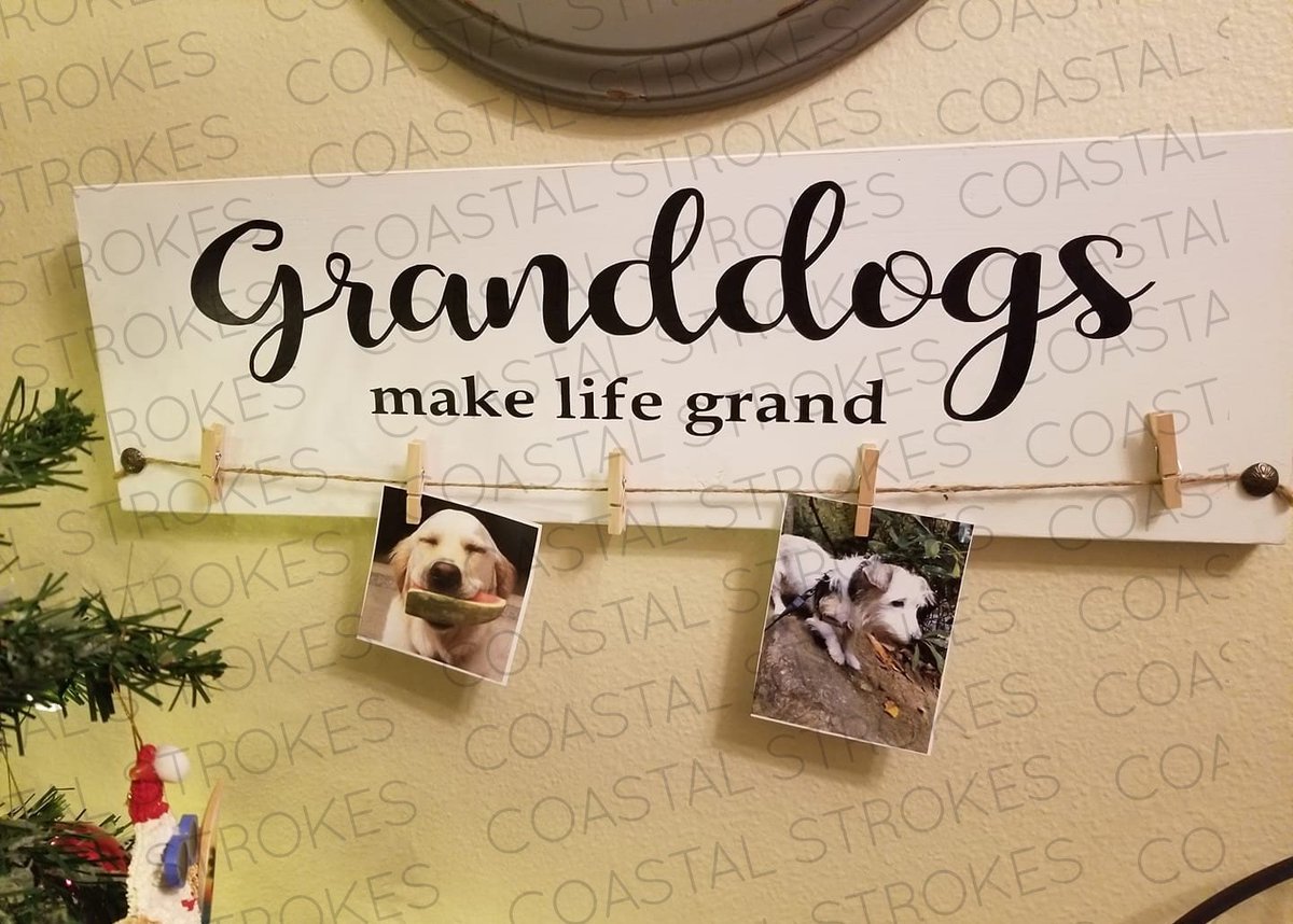 Farmhouse Style ~ Granddogs Make Life Grand  Sign ~ Coastal Farmhouse ~ Rustic ~ Shiplap ~ Cottage Sign tuppu.net/dbfa9e1e #CoastalStrokes #Etsy #Grandparents