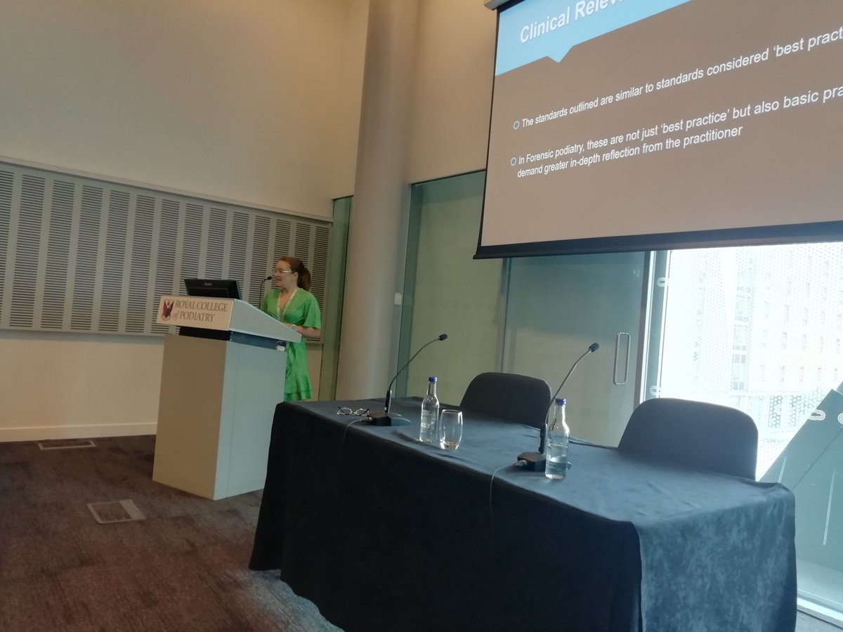 Forensic Podiatry (@forensicpod) on Twitter photo Member of the Forensics Special Interest Group of the <a href="/RoyColPod/">Royal College of Podiatry</a> Rachel Vernon presenting her paper considering the application of forensic podiatry principles to clinical practice. #RCPOD22. Member of the Forensics Special Interest Group of the <a href="/RoyColPod/">Royal College of Podiatry</a> Rachel Vernon presenting her paper considering the application of forensic podiatry principles to clinical practice. #RCPOD22.
