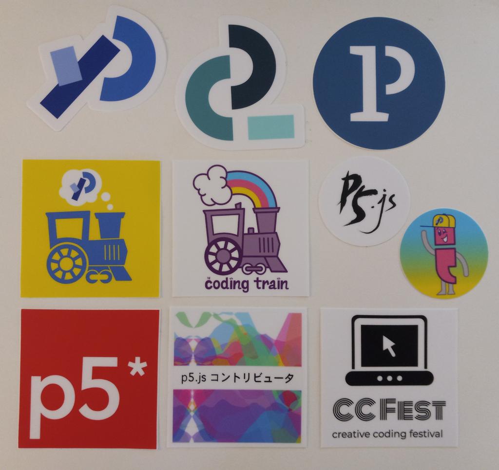 datadreamer's tweet image. This sweet sticker pack just arrived in my mail. #processing #p5js #codingtrain