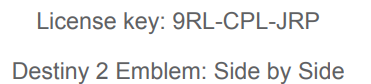A_dmg04's tweet photo. Got a couple of codes from Bungie Day orders. These are one time use, so once they're redeemed, they're gone.

Bungie net -> sign in -> redeem code -> enjoy emblem.

<3 https://t.co/cnCL5H7ST5