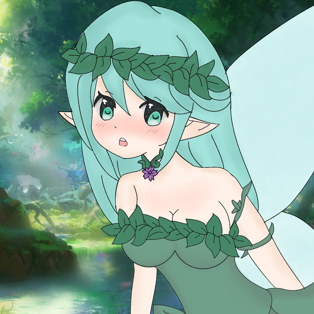 LANCommission's tweet image. Another piece I decided to remake of my DnD character. The left side was made in Dec 2021 with my mobile phone, and right side is with my tablet July 2022. I was so embarrassed getting complimented so much on this by @legion_nardieu that it made me blush.