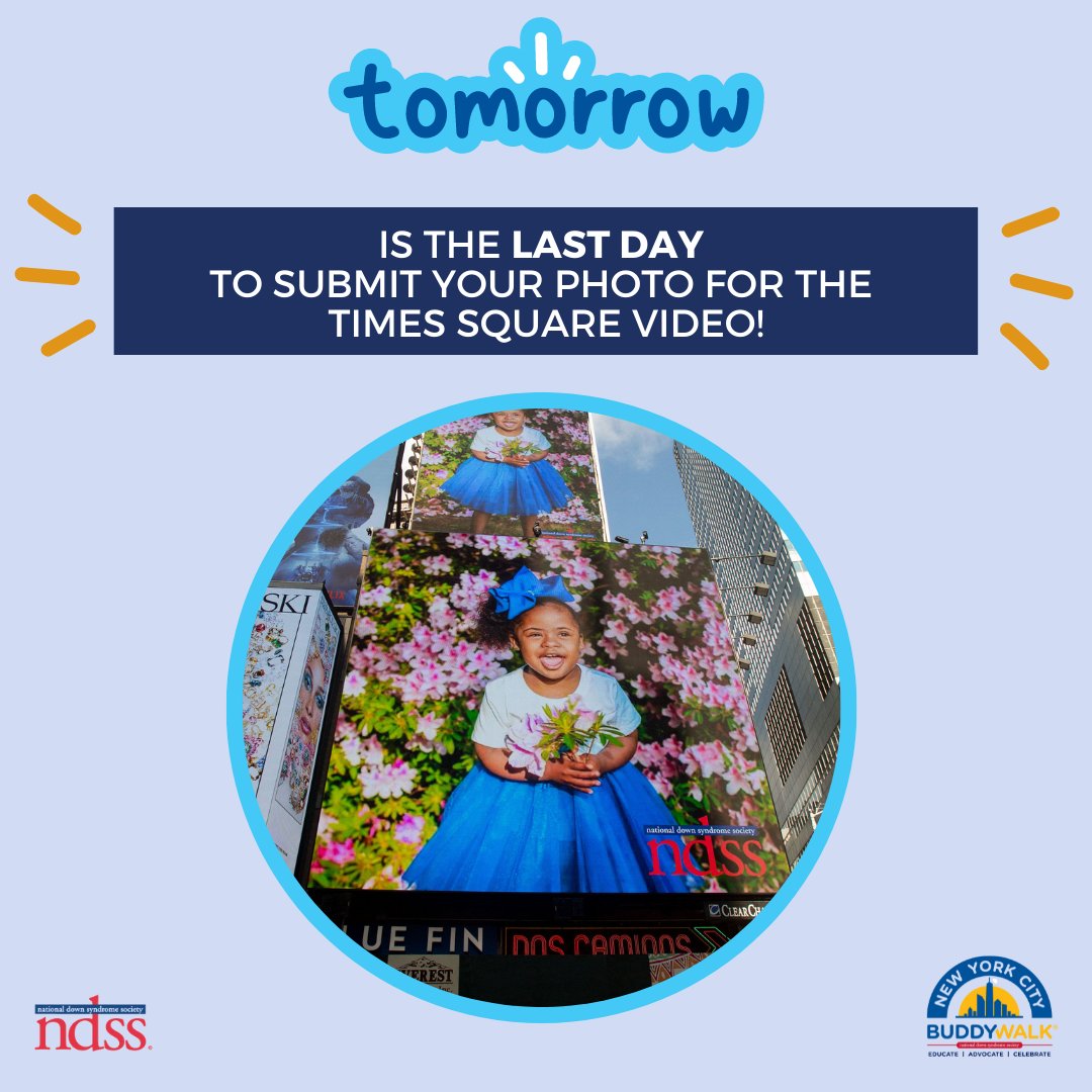 NDSS's tweet photo. π₯ TOMORROW π₯ is the final day to submit your photo for the 2022 #TimesSquareVideo! Be sure to send your photos in by 11:59pm ET tomorrow evening at the link below! π€©
https://t.co/kdnSaKUFR3 https://t.co/PmRHgVCIcX
