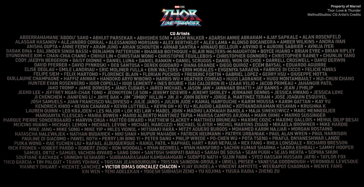 VfxVic's tweet photo. Con mucho orgullo 🇻🇪 de haber colaborado con los efectos visuales de Thor Love and Thunder como Artista de Lookdev and Texturing bajo el departamento de CG. #ThorLoveAndThunder #Venezuela https://t.co/OxndMAiIS3