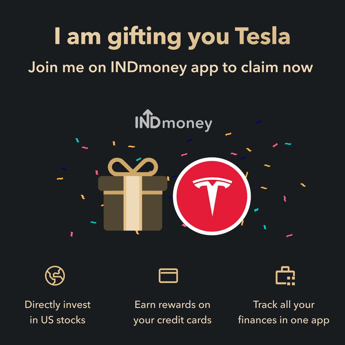 Maxsteel_Sam's tweet photo. I am gifting you Tesla Stock worth ₹1000. Enter my code FGI559CDTSL while signing up 🥳
Click to claim today 👉🏼 https://t.co/DynBvdHzge https://t.co/C2nSH2Cv3Q