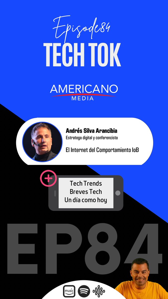 pabloquirogav's tweet photo. 💡ya está el #EP84 de #TechTok por @AmericanoMedia 
🎙 gracias a @andressilvaa de @Flumarketing 
📻 escúchalo aquí https://t.co/N9rnrKKKDo https://t.co/eIyhfwiUA0