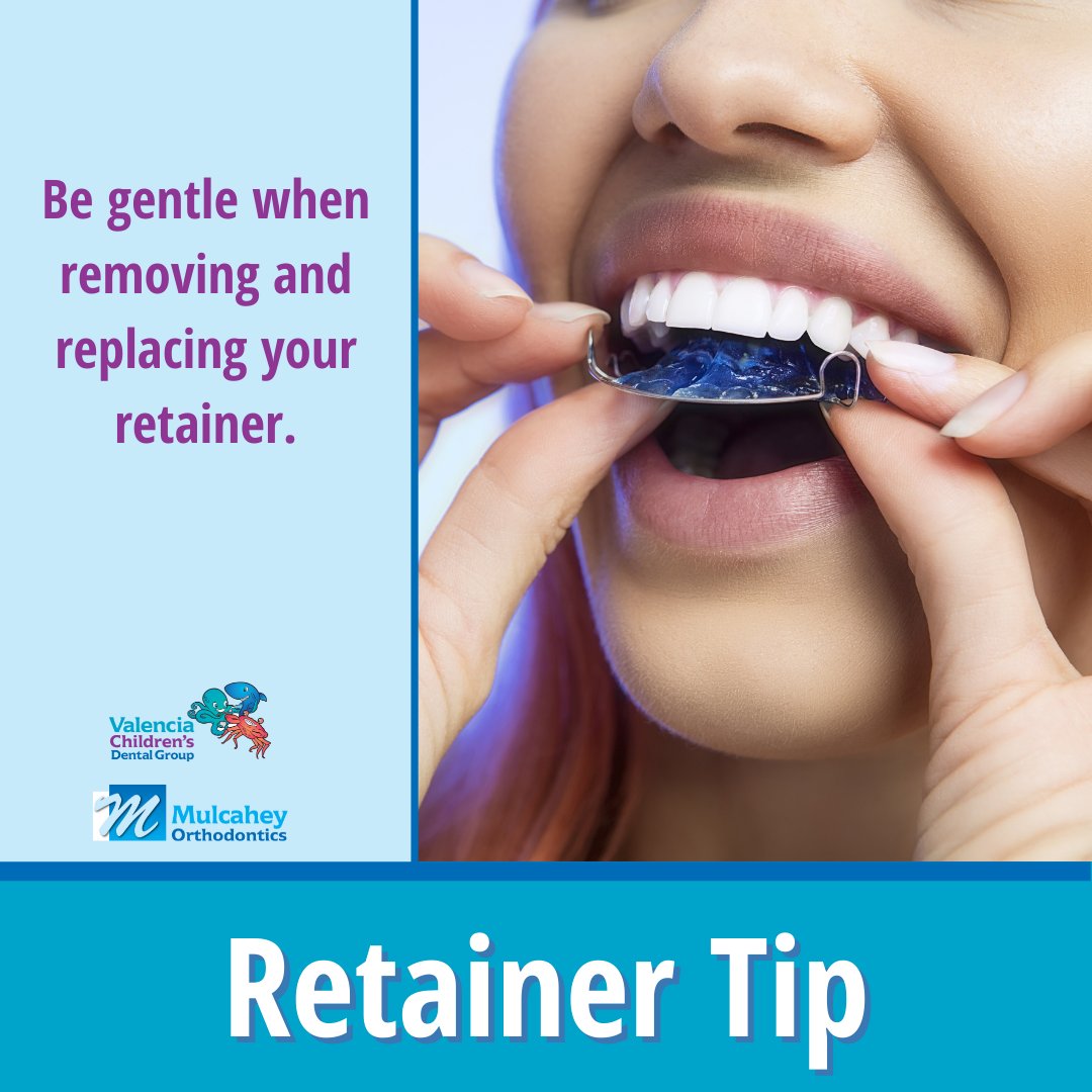 valsmilesca's tweet image. Retainers can be easily damaged or broken if you are not careful! Be gentle when removing and replacing your retainer — your smile will thank you! 😉 

#RetainerTip #ValenciaChildrensDentalGroupAndMulcaheyOrthodontics #ValenciaChildrensDentalGroup #MulcaheyOrthodontics #VCDG