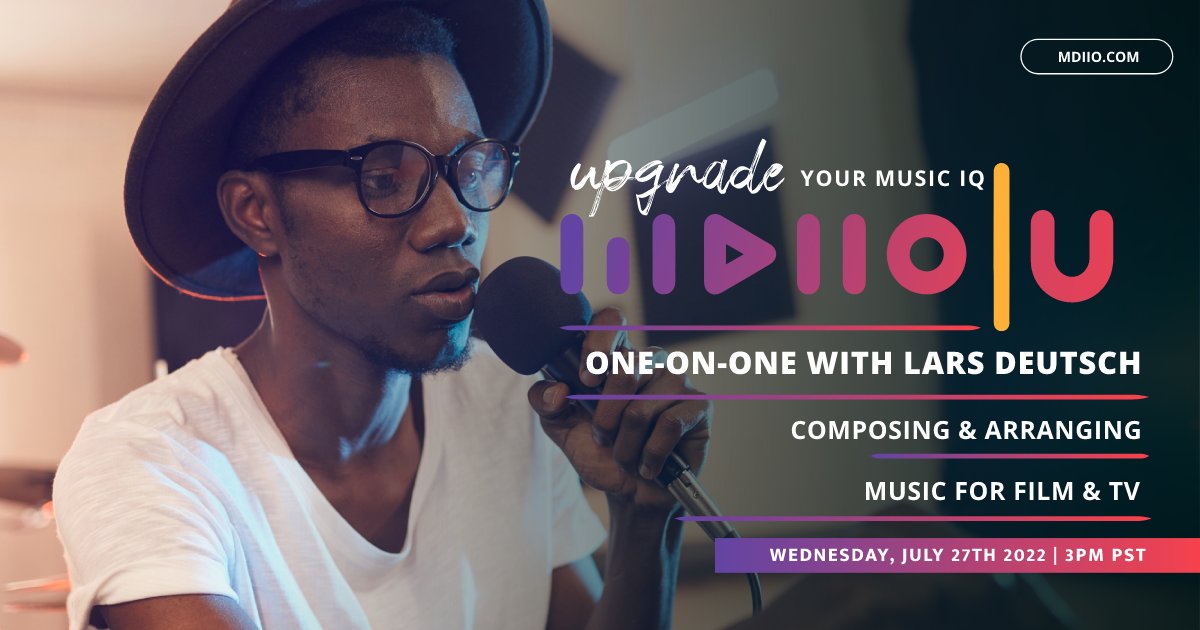Sign up now for MDIIO U one-on-one with Lars Deutsch on July 27th at 3:00 PM PST. Make sure you're following us and click the link in our bio to sign up!

#music #tv #musicproduction #musician #guitar #bass #drums #piano #band #artist #livemusic #tour #live #musicislife