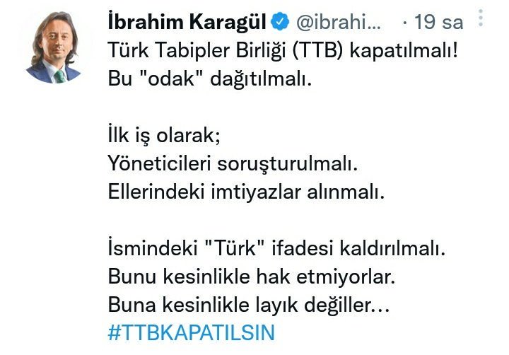 Gine bu ne içmiş? 'SAP yemeden saman sıçıyor'
 TTB yöneticilerini değil de #CanikliDosyası soruşturulması gerekiyor