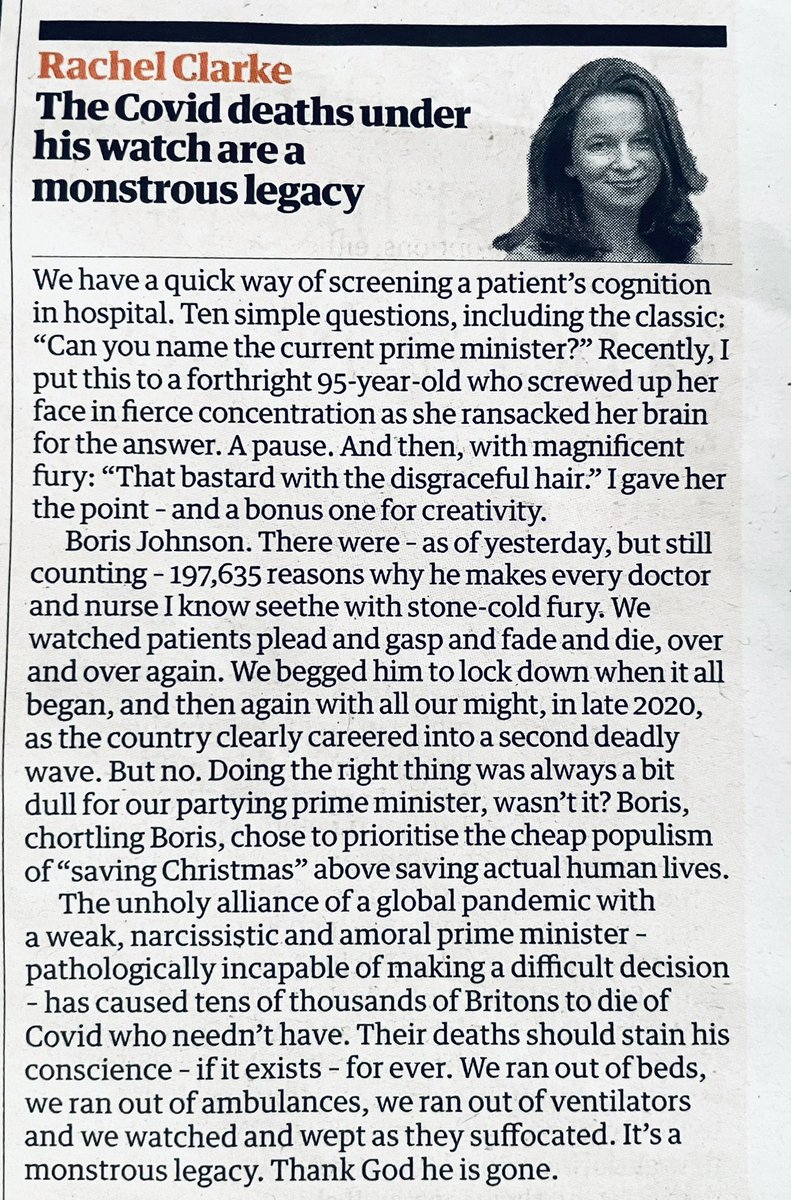 I’m sure he’ll make his millions on the speaker circuit, but <a href="/BorisJohnson/">Boris Johnson</a>’s deadly mismanagement of Covid-19 will be his enduring, unforgivable legacy: