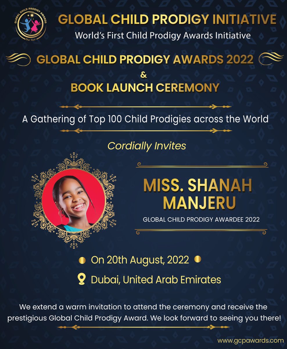 ShanahManjeru's tweet photo. Global Child Prodigy Awards 2022
Dubai downloading…..!
#gcpawards #gcpa2022 #childprodigy #ShanahManjeru #music #PreEventActivity #SeeYouInDubai https://t.co/UKkJ42Pibw