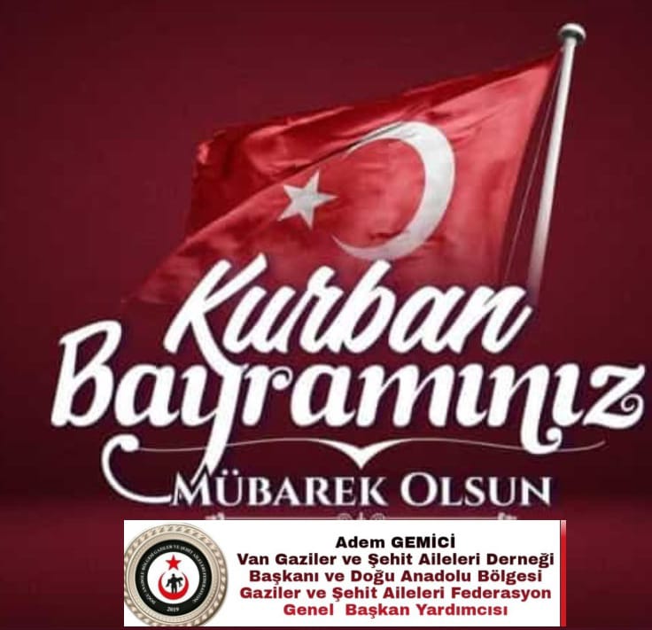 Başta bu Vatan uğruna evlatlarını şehit veren anne ve babalarımız,
Bu vatan uğruna babalarını şehit veren kardeşlerimiz ve bu vatan uğruna vücudunu siper eden kahraman gazilerimiz olmak üzere yüce TÜRK Milletimizin kurban bayramı mübarek olsun 🇹🇷

#HayırlıBayramlar  🌹