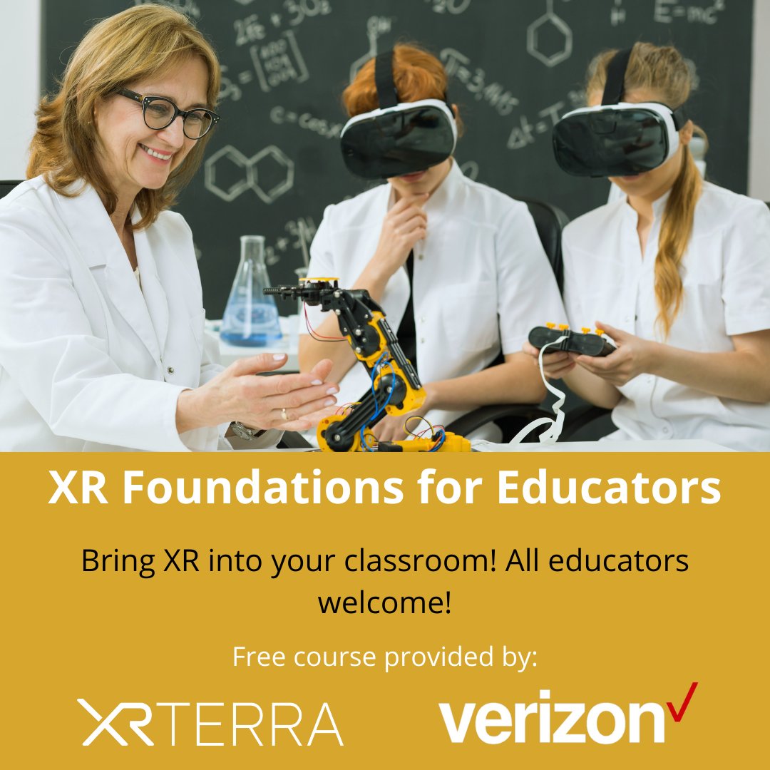 XrTerra's tweet photo. Designed for k12 teachers to help bring XR into the classroom. Discover amazing tools to create own virtual environments and interactive assignments. (No coding experience necessary.) https://t.co/qMDYhMuGKt 

#VR #AR #education #teacher #educator #XRTerra #GlimpseGroup https://t.co/L0TZXqQ8wl