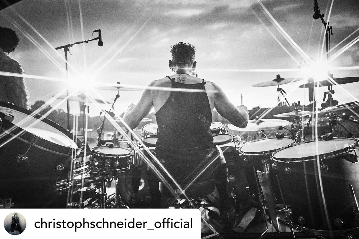 Posted @withregram • @christophschneider_official Blinding Lights
@rammsteinofficial 
@jenskochphoto 

#dwdrums 
#sabiancymbals 
#vicfirthsticks 
#rolanddrums