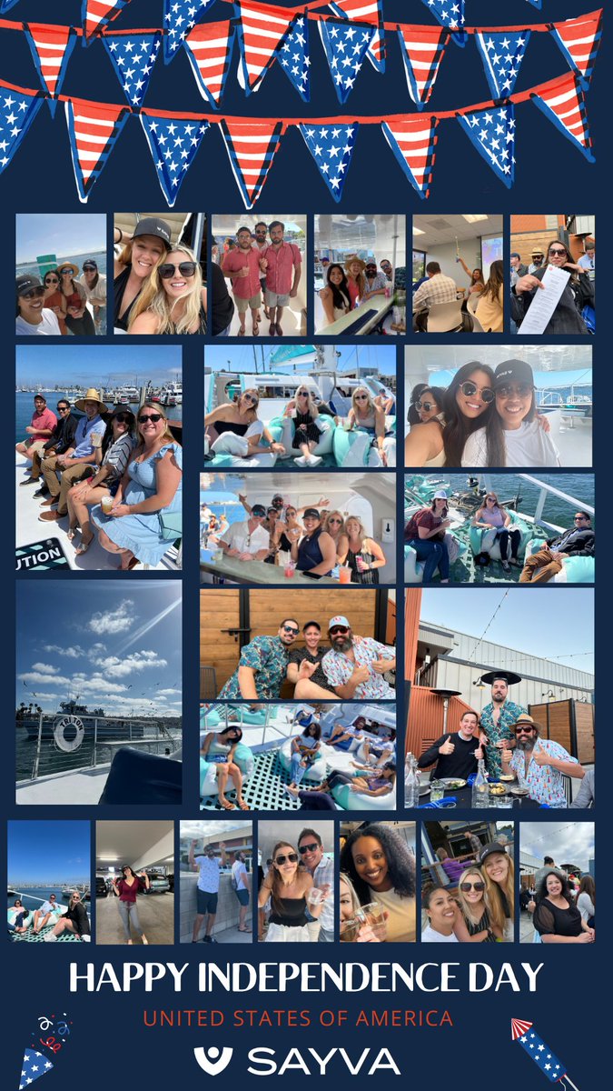 SayvaSolutions's tweet photo. Sayva Solutions wishes you and yours a very happy and safe Independence Day holiday weekend! Our team will be enjoying some extra, well-deserved time off for relaxing and recharging.

#independenceday2022 https://t.co/CVURV1hZYW