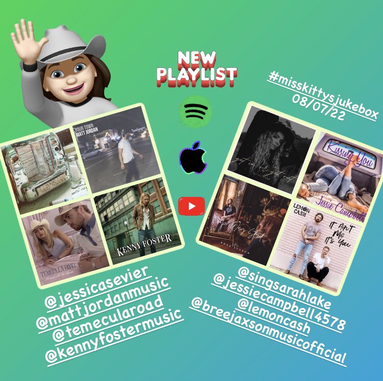 kit_country's tweet photo. #misskittysjukebox - 08/07/22
Click a link ⬇️🤠
https://t.co/MkGJebiY7E
https://t.co/ODwaxiLIxr
https://t.co/aHMjd4qGiA
#jessicasevier #mattjordan #temecularoad #kennyfoster #sarahlake #jessiecampbell #lemoncash #breejaxson #newmusicfriday #kitcountryplaylists2022🤠 https://t.co/0FNpof01Fr