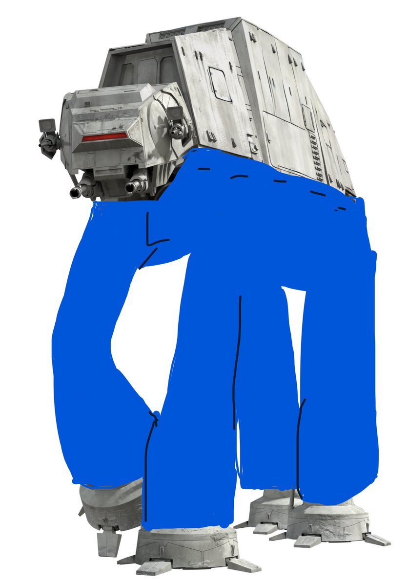 realteaemoji's tweet image. if an AT-AT wore pants would it wear them

like this             or            like this