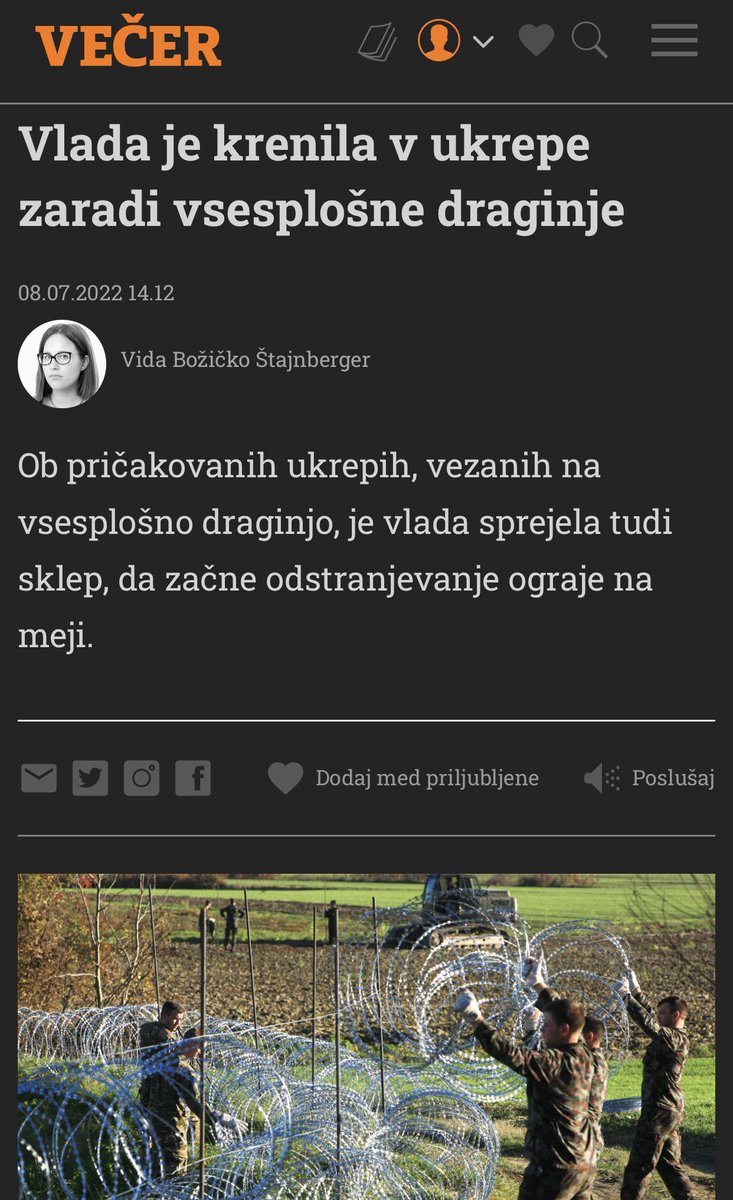 JJansaSDS's tweet photo. Isti ukazali postaviti žico, isti ukazali odstraniti. Zato pa kontrola na meji z Avstrijo.
Ko bo nov val, pa nova panika. https://t.co/TrNbZlDuDs