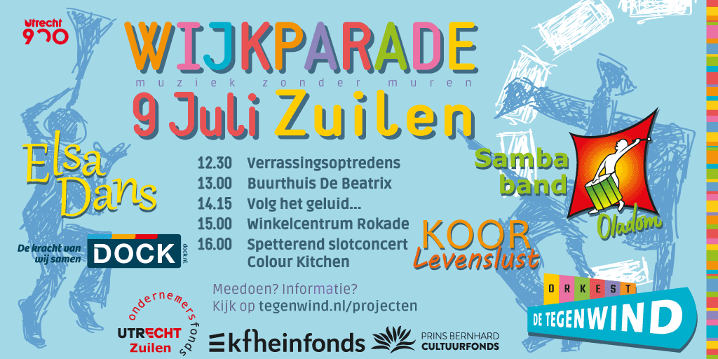 Morgen, zaterdag 9 juli is het zover! De 2e Wijkparade ihkv <a href="/Utrecht900/">Utrecht 900 Jaar</a> in Zuilen. Zie poster voor details.