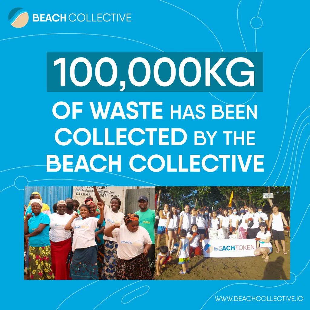 beach_token's tweet image. GREAT NEWS: We are incredibly proud to announce that we have now collected over 100,000kg of waste through our partners. 

Join us: beachcollective.io/action

#BeachCollective #BeachAction #Oceans #Sustainability #Sustainable