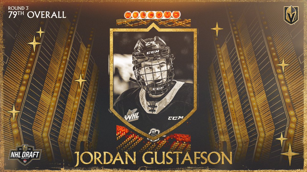 GoldenKnights's tweet photo. With the 79th overall pick, we are proud to welcome Jordan Gustafson to the VGK family!! #VegasBorn https://t.co/kB62MzR0Kj