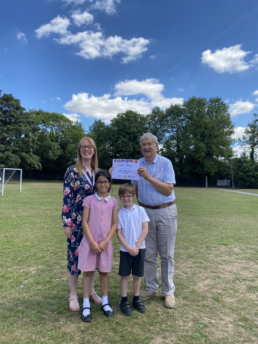 AbbotsPrimary's tweet image. We have been given £100 from Abbots Community Centre for having the carnival Prince and Princess chosen from our school 👑