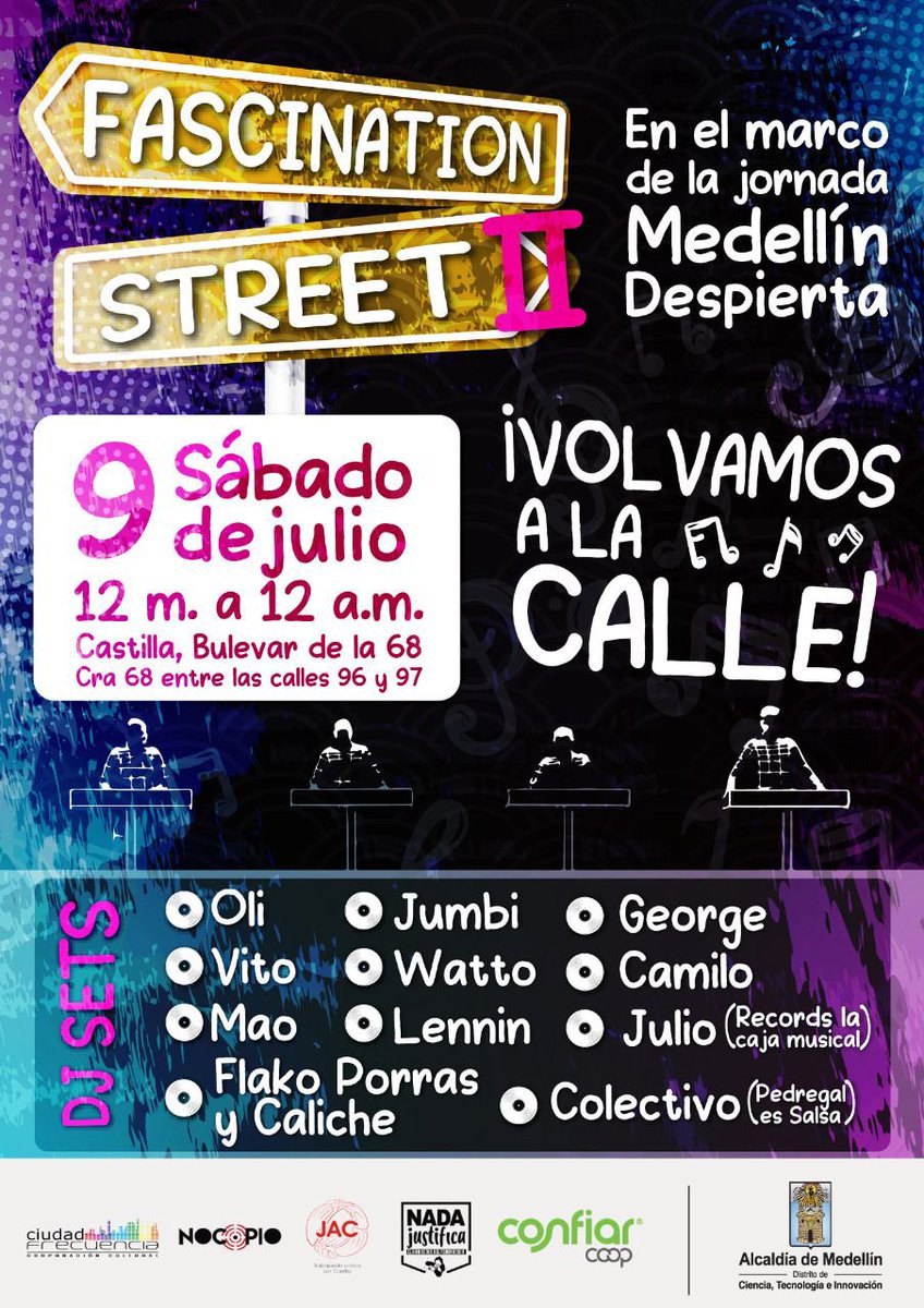 CFrecuencia's tweet photo. Nos vemos este sábado en el boulevard de la 68 en Castilla. @CONFIARCoop @NoCopioMed https://t.co/3GGOASwI7C