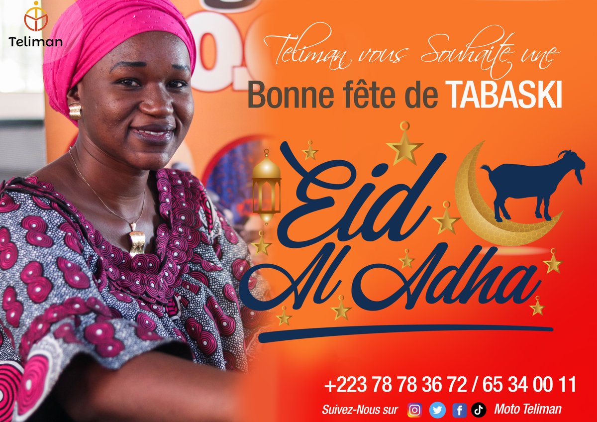 ✨Sambè Sambè ! ✨
L'équipe Teliman vous souhaite une Excellente fête de TABASKI  !
☎️ 78 78 36 72 / 65 34 00 11