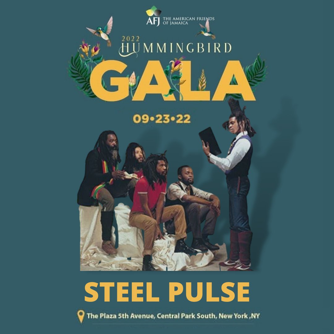 AFJcares's tweet photo. Grammy winning artist Steel Pulse will be performing LIVE at the 2022 Hummingbird Gala in NYC. Proceeds support grants in Jamaica in education, healthcare and economic development.
#PurchaseTicket #2022HummingBirdGala #CedellaMarley #SteelPulse #AFJ #DonateNow #NewYorkCity https://t.co/sXI0TqZ4LS
