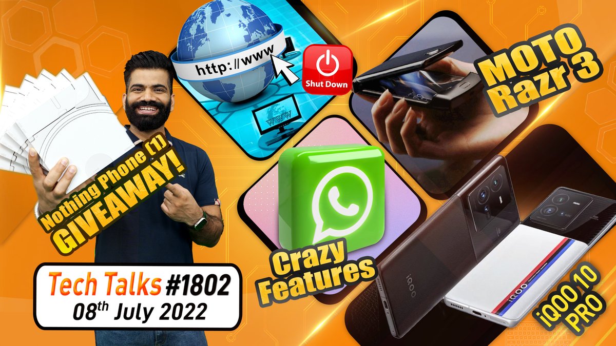 TechnicalGuruji's tweet photo. Tech Talks #1802 - Nothing Phone (1) Full Specs, WhatsApp CRAZY Update, iQOO 10 Pro, Moto Razr 3?
https://t.co/9JI7dELHLg via @YouTubeIndia https://t.co/1pzocBORjA