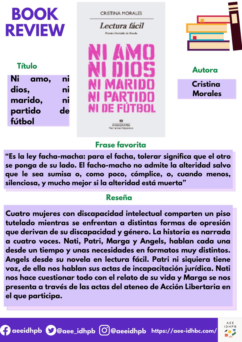 Esta semana Irene <a href="/irene_vicente/">Irene Vicente</a>  nos recomienda el libro “Lectura fácil” de Cristina Morales.

Te invitamos a leerlo y compartirlo.

#FeminismoParaResistir
#FeminismoRevolucionario
#ComisionDeFeminismos