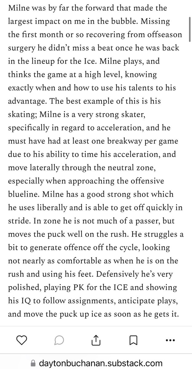 daytonbuchanan's tweet photo. @RussoHockey Really good pick by Minnesota. Here’s my report on him from the Regina bubble last season. https://t.co/2gFuzpEtRz